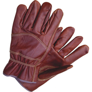 Dark Color Furniture Full Leather Wing Thumb Driver Work Glove-4009